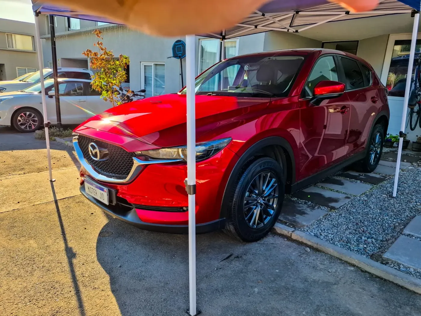 Auto con tratamiento exterior completo de detailing premium